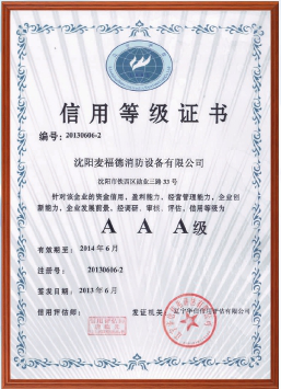 信用等級(jí)證書